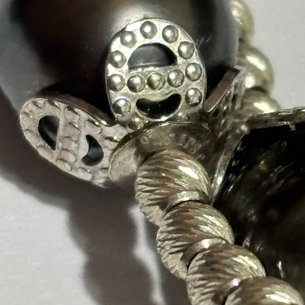 Macys Womens Sterling Sliver Pearl Bracelet - Picture 3 of 5